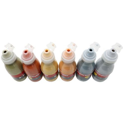 Assortiment de 6 flacons 250 ml. gouache métal pichon - Image 2