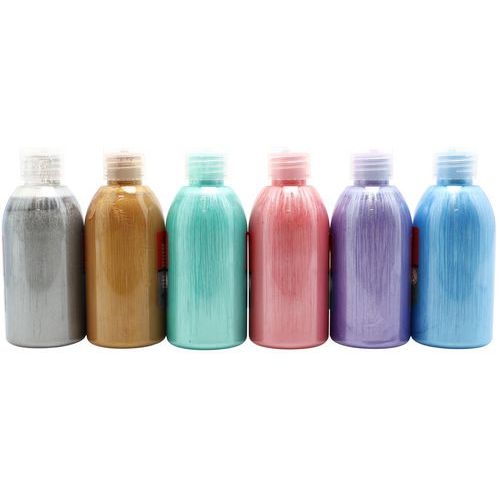 Boîte 6 flacons gouache nacrée pichon, 6 x 250 ml. - Image 4