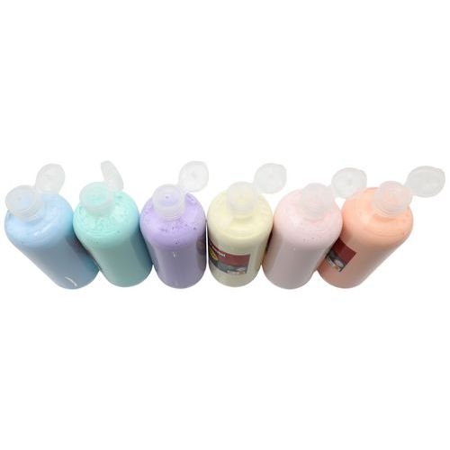 Assortiment 6 flacons 500 ml gouache pastel Pichon - Image 2