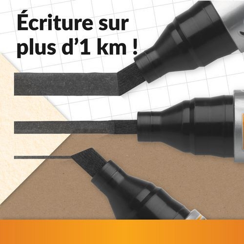 Marqueur permanent bic pointe biseautée - noir - Image 2