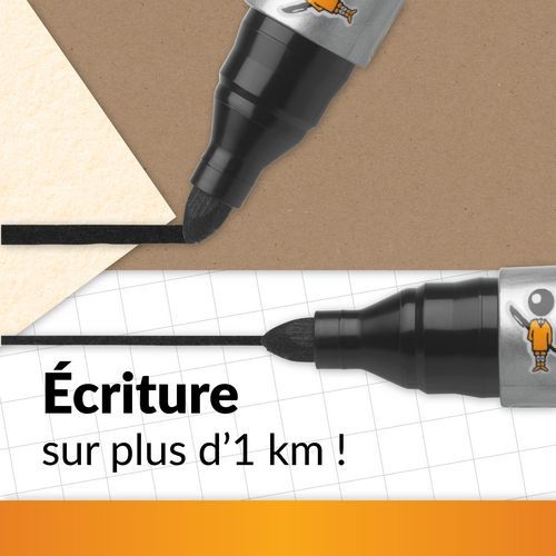 Marqueur permanent pointe ogive Bic - noir - Image 3