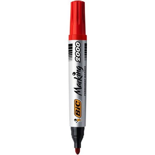 Marqueur permanent pointe ogive Bic - rouge - Image 3