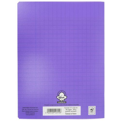 Cahier polypropylène 96 pages Seyes 17x22 cm 80g - Pichon - Image 3