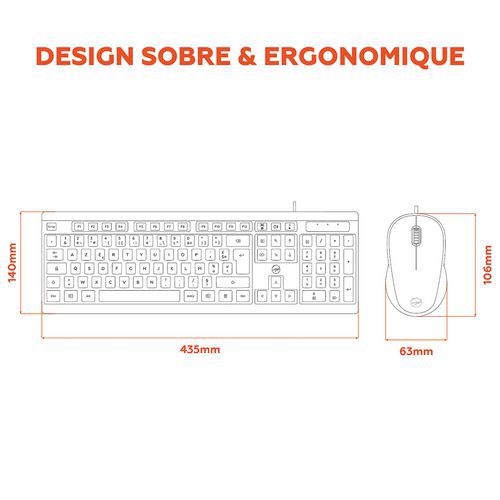 Ensemble Clavier + Souris avec pavé numérique filaire - Image 5