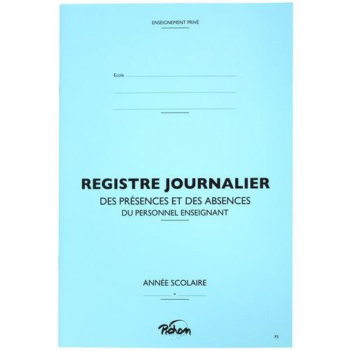 Registre journalier réf P3 21x29.7 cm -20 pages - Image principale