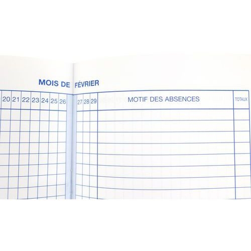 Registre d’appel journalier 40 élèves 21x29.7 cm 24 pages - Image 5