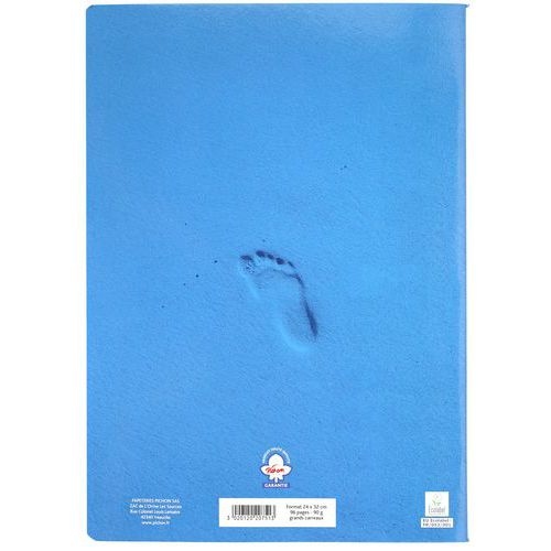 Cahier piqûre 96 pages 24x32 cm seyes super 90g - Bleu - Image 6