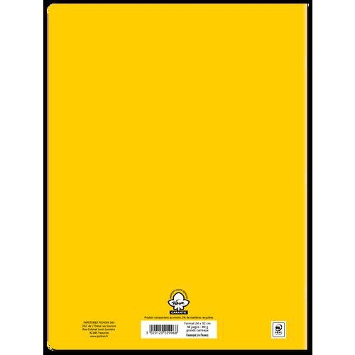 Cahier 96 pages Seyes 24x32 cm 80 g - Polypropylène jaune - Image 2