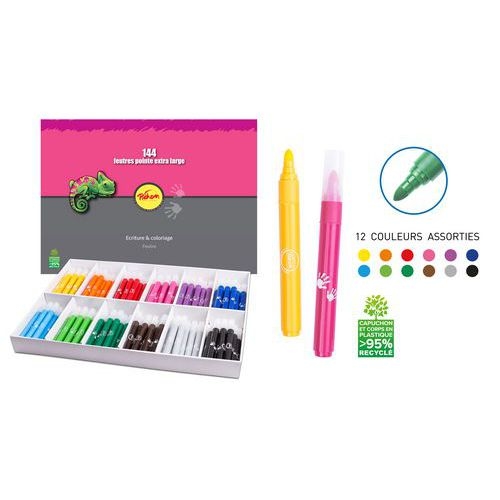 Schoolpack 144 feutres couleurs assorties - Image 10