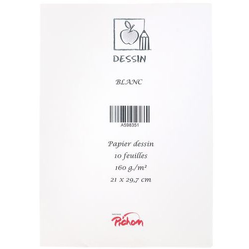 Feuille de dessin 160 g blanc 21 x 29,7 (Pochette de 10) - Image 3