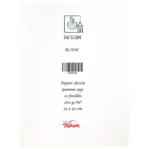 Feuille dessin blanc 200 g 25 x 32 cm gamme supérieure (Pochette de 10) - Image 3