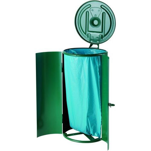 Poubelle en métal 120 litres H:100 cm Col.:Vert - Image 3
