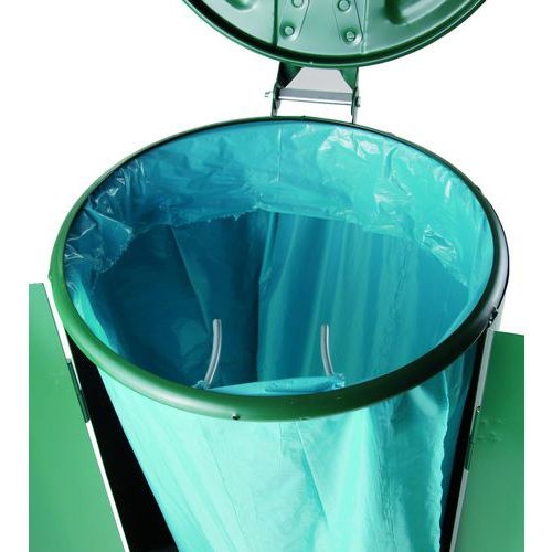 Poubelle en métal 120 litres H:100 cm Col.:Vert - Image 6