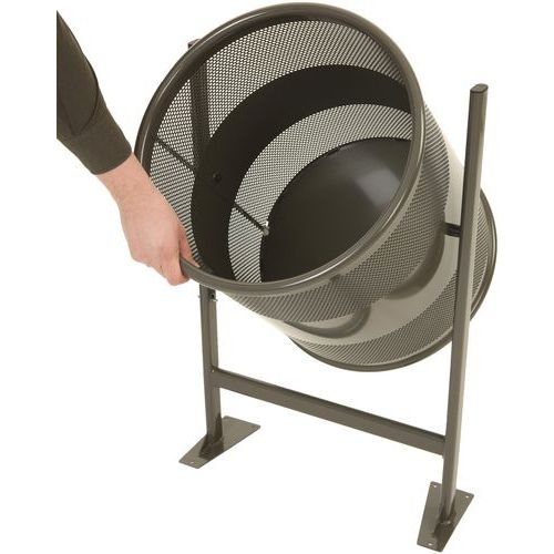 Corbeille d'extérieur graphite 80 L sur support - Image 2