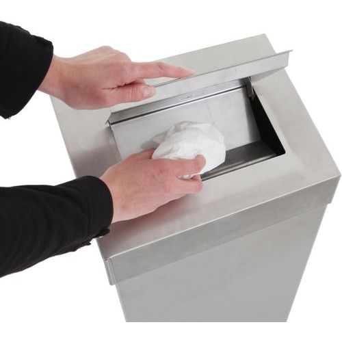 Poubelle avec tête hygiènique 18L, Coloris : Gris - Image 2