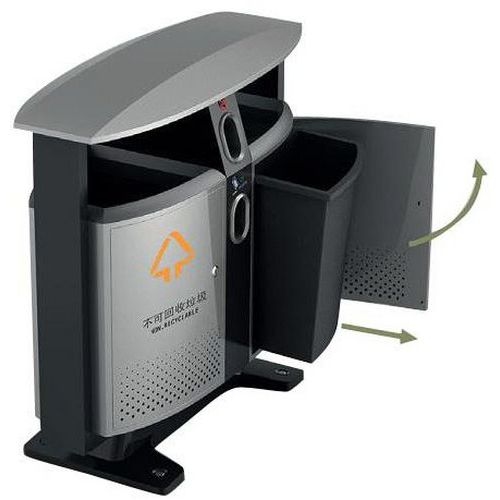 Poubelle d'extérieur Design  piles et tri sélectif - 2 X 39 L - Image 2