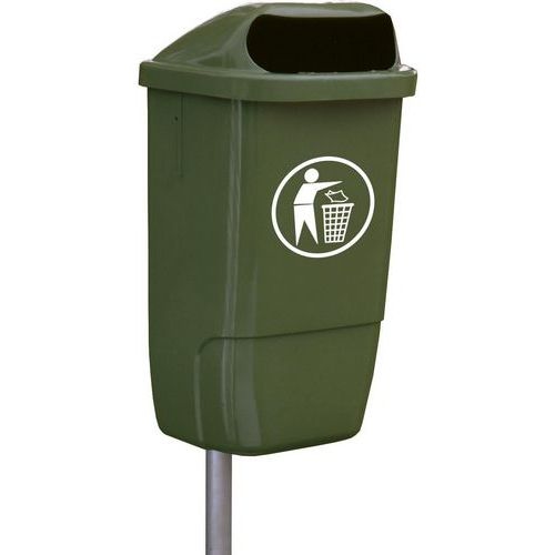 Poubelle d'extérieur plastique hauteur 74 cm vert - Image 3