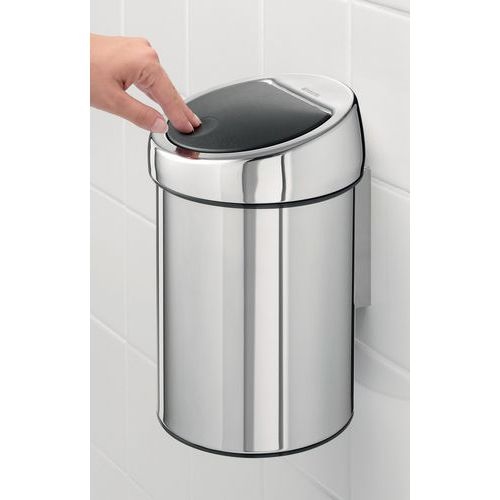 Poubelle murale Touch 3L inox - Image 2