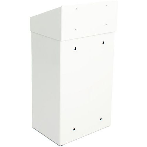 Poubelle métallique - 18 L, Coloris : Blanc - Image 2