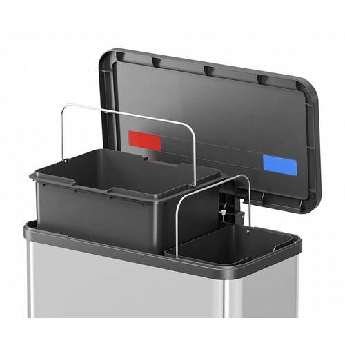 Poubelle Öko Duo Plus L 17 + 9 L - Hailo, Matériau : acier inoxydable - Image 2