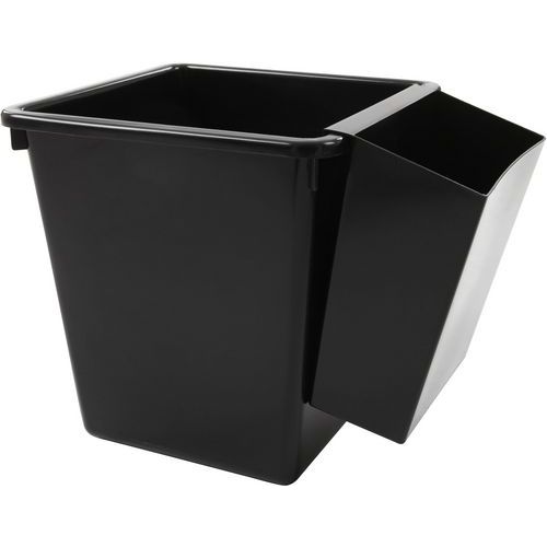 Corbeille à papier carrée - 27 L Noir - Image 5