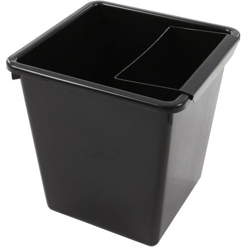 Corbeille à papier carrée - 27 L Noir - Image 2