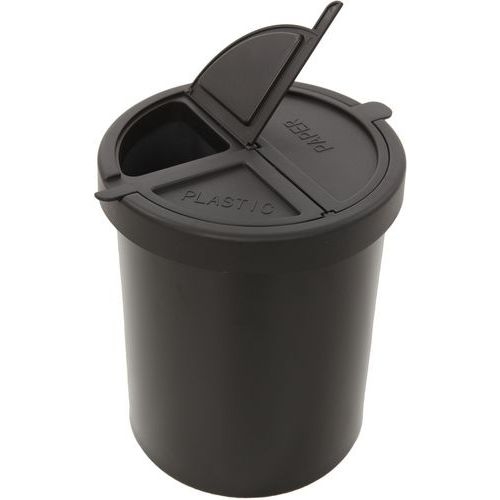 Poubelle ronde en métal 15 L Noir - Image 2