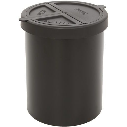 Poubelle ronde en métal 15 L Noir - Image 3