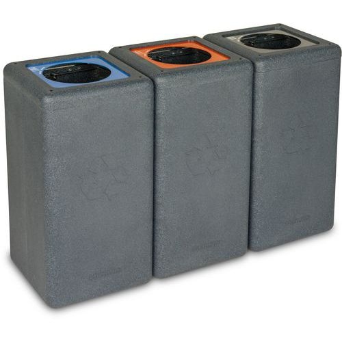 Poubelle circulaire BrickBin 65L Plastiques gris / orange - Image 9