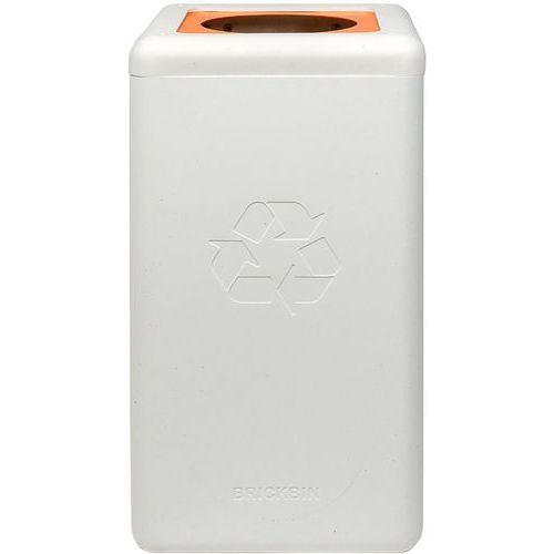 Poubelle circulaire BrickBin 65L Plastiques blanc / orange - Image 3