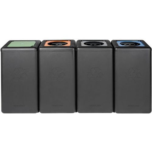 Poubelle circulaire BrickBin 65L Plastiques noir / orange - Image 2