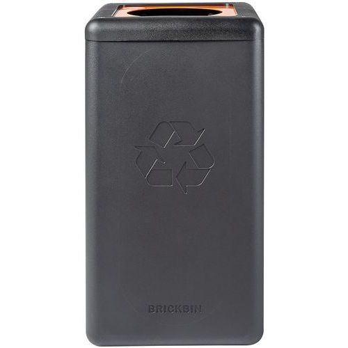 Poubelle circulaire BrickBin 65L Plastiques noir / orange - Image 9