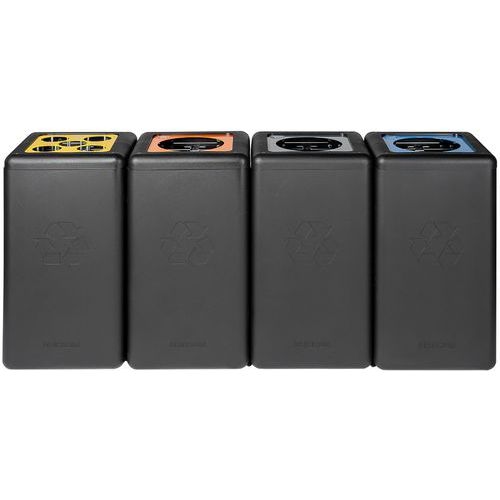 Poubelle circulaire BrickBin 65L Plastiques noir / orange - Image 10