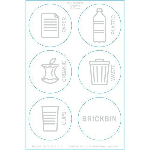 Poubelle circulaire à gobelets BrickBin Cups 65L noir/jaune - Image 5