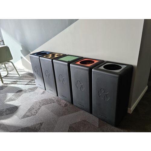 Poubelle circulaire à gobelets BrickBin Cups 65L noir/jaune - Image 2