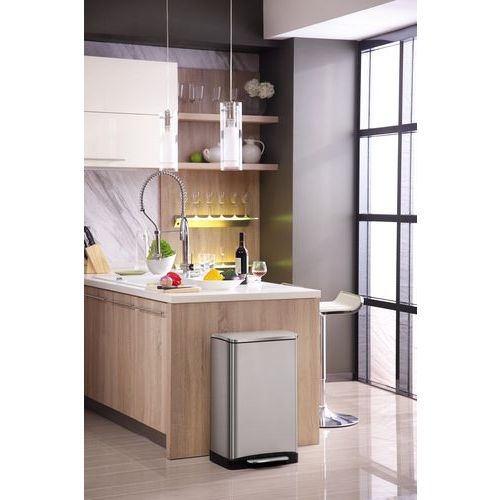 Poubelle à pédale E-Cube rectangulaire-  40 L, Matériau : Inox - Image 6
