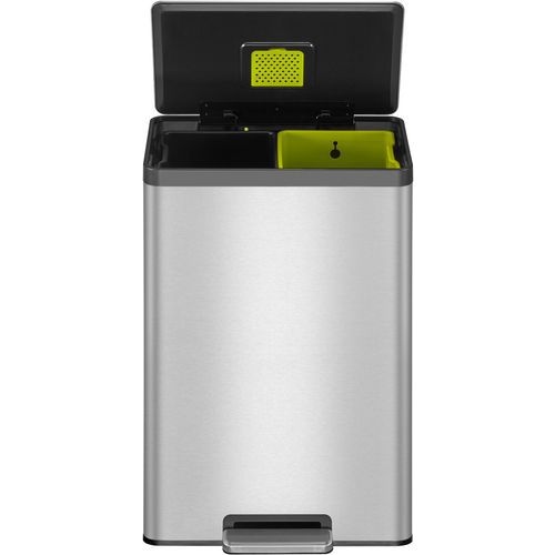 Poubelle à pédale Ecocasa II Recycling Step Bin 20+20 L inox - Image 7
