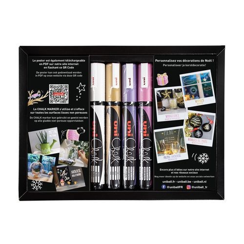 Coffret 4 marqueurs craie thème fêtes - Image 2
