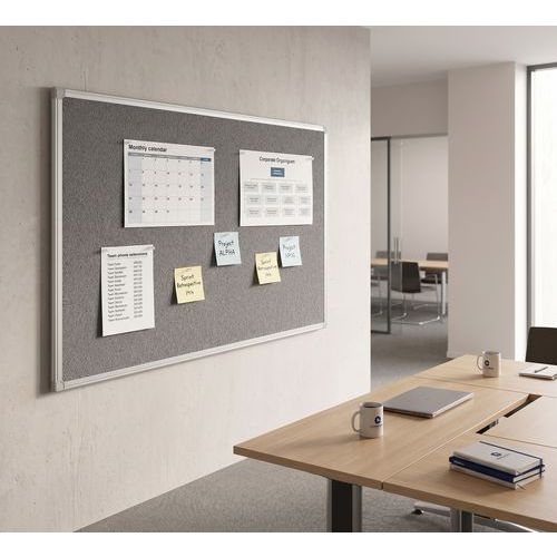Panneau d'affichage textile Hxl : 90x120 cms - Fond Gris - Image 2