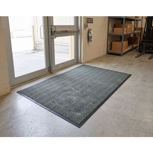 Tapis d'entrée polypropylène à chevrons 90 x 60 cm Anthracite - Image 5