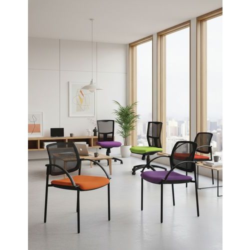 Chaise de bureau Ritz contact synchrone dossier résille coloris noir - Image 3