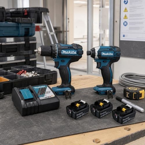Kit Makita perceuse visseuse et visseuse à chocs 18V 5Ah - Image 4