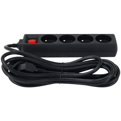 Multiprise 4 prises avec interrupteur noir - 4,0 m - Image 6