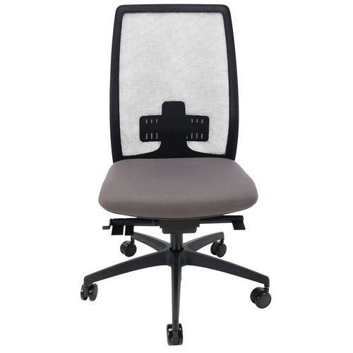 Chaise de bureau Oregon dos résille noire assise gris moyen - Image 9
