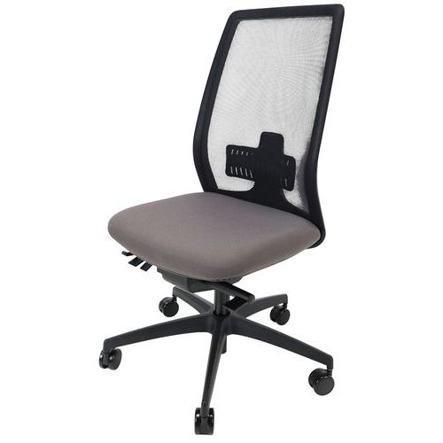 Chaise de bureau Oregon dos résille noire assise gris moyen - Image 5