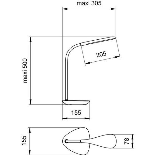 Lampe de bureau avec recharge de téléphone TOM QI, Tête coloris : Blanc - Image 3
