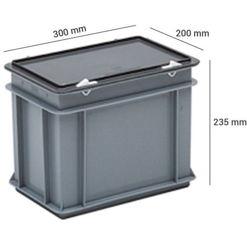 Bacs à couvercle RAKO gris - 300x200mm - 5 et 9 L, Capacité : 9 L - Image 2