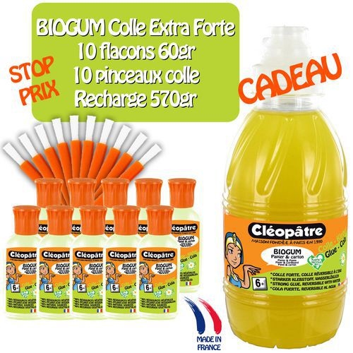 Biogum ensemble de 10 flacons 60 ml CLÉOPÂTRE avec applicateur + 1 flacon 570 g gratuit - Image principale