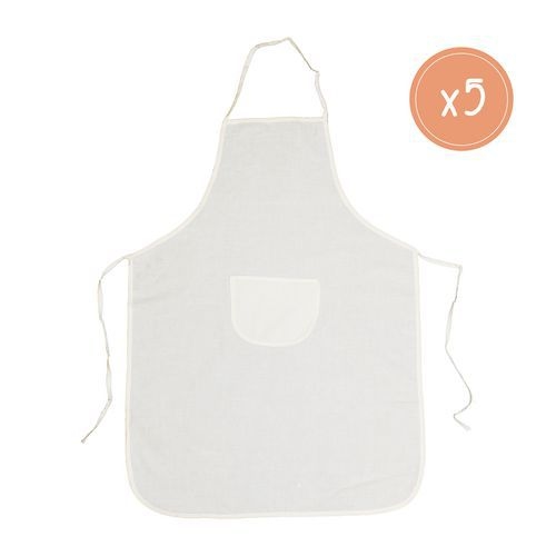 Lot tabliers adulte coton 100g/m² - 65x90 cm - 5 pcs - écru - Image 2