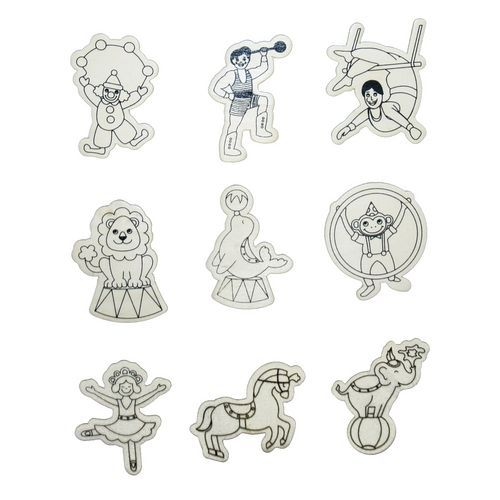 Pack d'aimants Cirque en bois à colorier - 9 pcs - Image 3